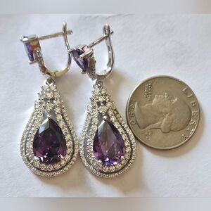 Amherst Crystal 925 Sterling Silver Dangle Earrings